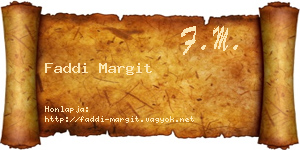 Faddi Margit névjegykártya